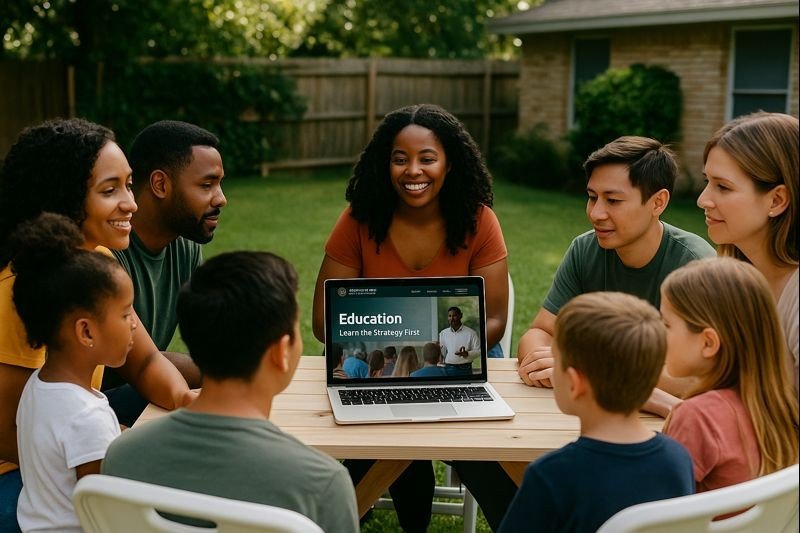 Families learning real estate together